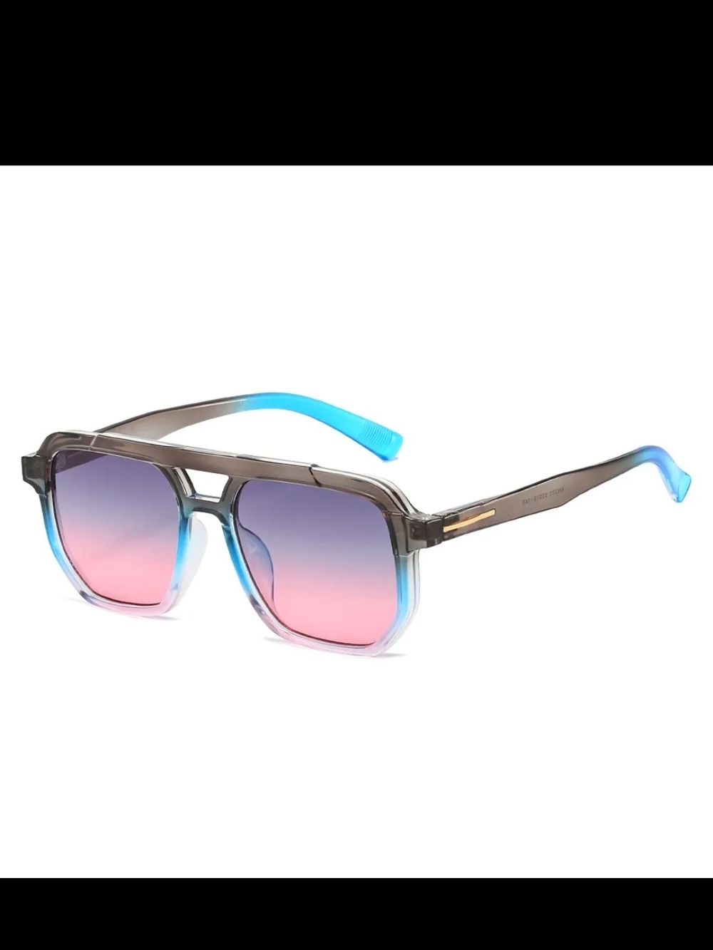 Gradient Blue-Pink Aviator Sunglasses Unisex